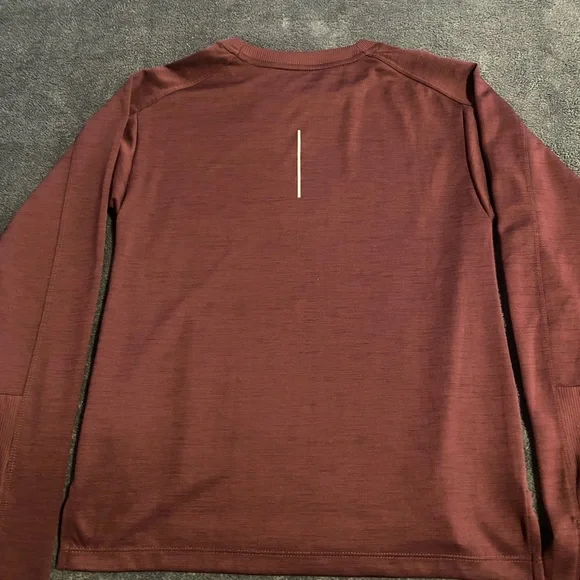 Nike Burgundy Crewneck Top with White Swoosh - Picture 2 of 4